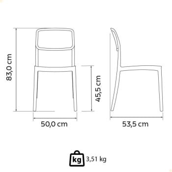Kit 4 Cadeiras Tramontina Summa Marta em Polipropileno Preta 92094009