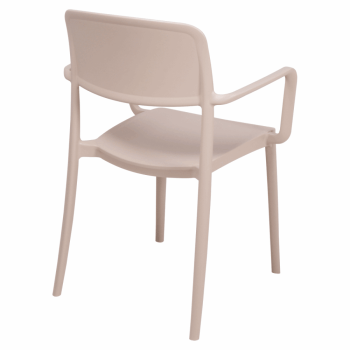 Kit 4 Cadeira Tramontina Marta Em Polipropileno Cor Areia Com Braços 92095120