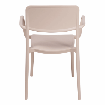 Kit 4 Cadeira Tramontina Marta Em Polipropileno Cor Areia Com Braços 92095120
