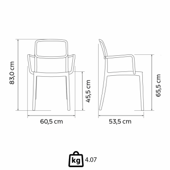 Kit 4 Cadeira Tramontina Marta Em Polipropileno Cor Camurça Com Braços 92095210