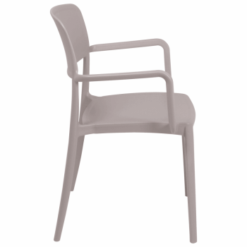 Kit 4 Cadeira Tramontina Marta Em Polipropileno Cor Camurça Com Braços 92095210