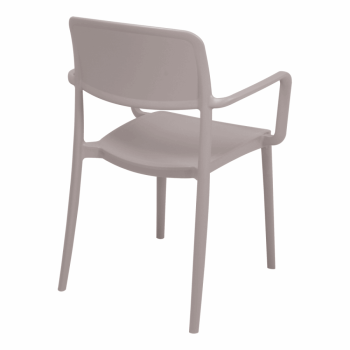 Kit 4 Cadeira Tramontina Marta Em Polipropileno Cor Camurça Com Braços 92095210