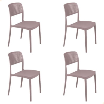 Kit 4 Cadeira Tramontina Serena Em Polipropileno Cor Camurça 92096210 Kit 4 Cadeira Tramontina Serena Em Polipropileno Cor Camurça 92096210