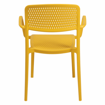 Kit 4 Cadeira Tramontina Serena Em Polipropileno Com Braços Cor Amarela 92097000
