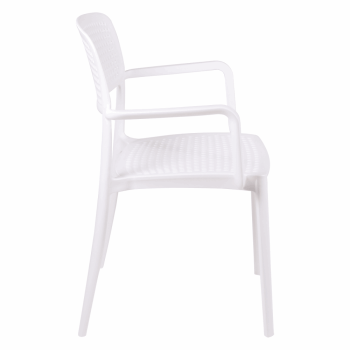 Kit 4 Cadeira Tramontina Serena Em Polipropileno Cor Branco Com Braços 92097010