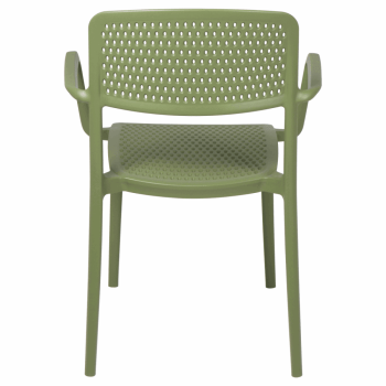 Kit 4 Cadeira Tramontina Serena Em Polipropileno Cor Verde Oliva Com Braços 92097027