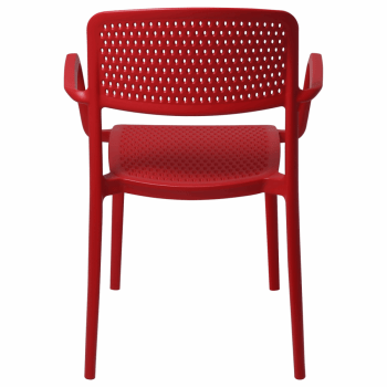 Kit 4 Cadeira Tramontina Serena Em Polipropileno Cor Vermelho Com Braços 92097040