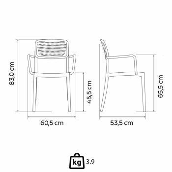 Kit 4 Cadeira Tramontina Serena Em Polipropileno Cor Marrom Com Braços 92097109