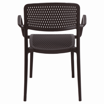 Kit 4 Cadeira Tramontina Serena Em Polipropileno Cor Marrom Com Braços 92097109