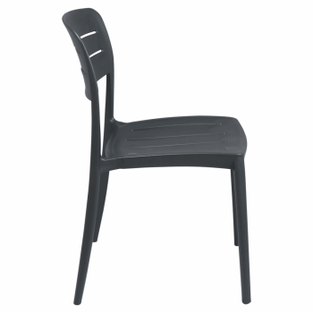 Kit 4 Cadeira Tramontina Amélia Em Polipropileno Cor Grafite 92098007
