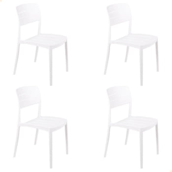 Kit 4 Cadeira Tramontina Amélia Em Polipropileno Cor Branco 92098010 Kit 4 Cadeira Tramontina Amélia Em Polipropileno Cor Branco 92098010