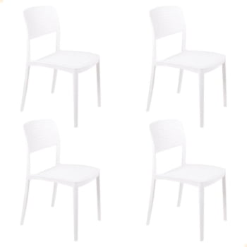 Kit 4 Cadeira Tramontina Serena Em Polipropileno Cor Branca 92096010