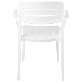 Kit 4 Cadeira Tramontina Amélia Em Polipropileno Cor Branco Com Braços 92099010