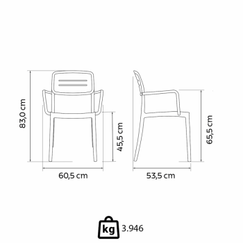 Kit 4 Cadeira Tramontina Amélia Em Polipropileno Cor Marrom Com Braços 92099109