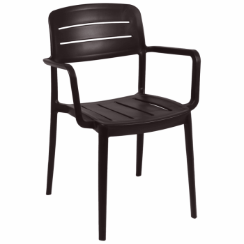 Kit 4 Cadeira Tramontina Amélia Em Polipropileno Cor Marrom Com Braços 92099109