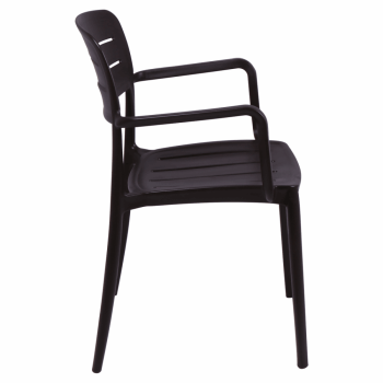 Kit 4 Cadeira Tramontina Amélia Em Polipropileno Cor Marrom Com Braços 92099109