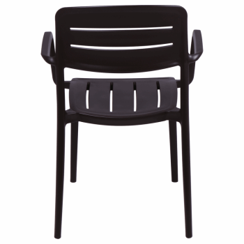 Kit 4 Cadeira Tramontina Amélia Em Polipropileno Cor Marrom Com Braços 92099109