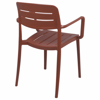 Kit 4 Cadeira Tramontina Amélia Em Polipropileno Cor Terracota Com Braços 92099242