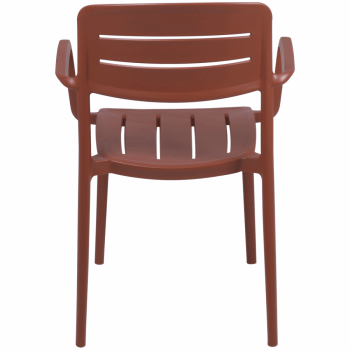 Kit 4 Cadeira Tramontina Amélia Em Polipropileno Cor Terracota Com Braços 92099242