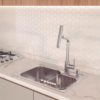 Dosador de Sabão Tramontina 500 ml em Aço Inox com Recipiente Plástico 94517004