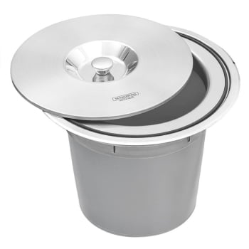 Lixeira de Embutir Tramontina Clean Round em Aço Inox com Balde Plástico 8 L 94518000