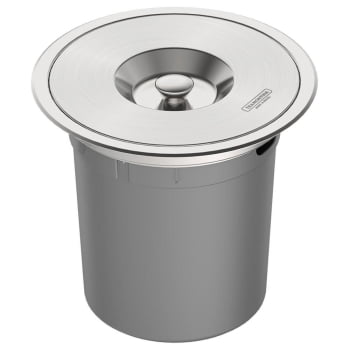 Lixeira de Embutir Tramontina Clean Round em Aço Inox com Balde Plástico 5 L 94518005