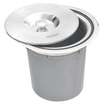 Lixeira de Embutir Tramontina Clean Round em Aço Inox com Balde Plástico 5 L 94518005