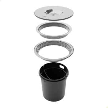 Lixeira de Embutir Tramontina Clean Round em Aço Inox com Balde Plástico 5 L 94518005