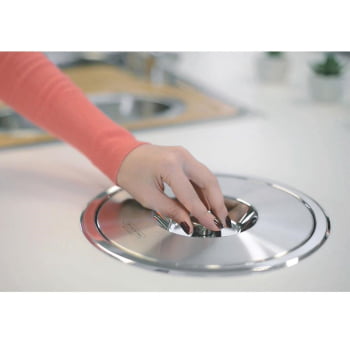 Lixeira de Embutir Tramontina Clean Round em Aço Inox com Balde Plástico 5 L 94518005