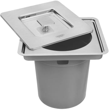 Lixeira de Embutir Tramontina Clean Square em Aço Inox com Balde Plástico 5 Litros 94518205