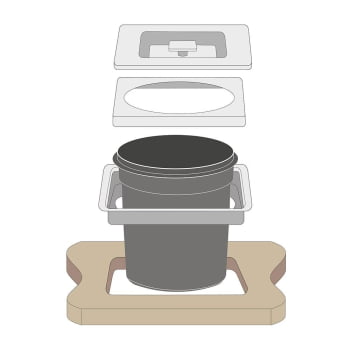 Lixeira de Embutir Tramontina Clean Square em Aço Inox com Balde Plástico 5 Litros 94518205