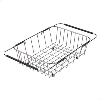Cesto Aramado Retangular Tramontina Inox com Alça Regulável para Cubas e Pias 42x33x16 cm 94528030