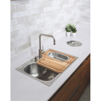 Cesto Coador Tramontina em Aço Inox para Cuba e Tábua Auxiliar 94532006