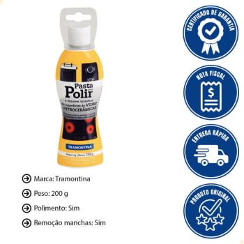 Pasta Tramontina para Polimento e Remoção de Manchas em Vidro e Vitrocerâmico 200 g 94537005