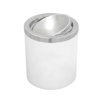 Lixeira Tramontina Útil Basculante em Aço Inox com Acabamento Acetinado Corpo em Polipropileno B 5 L Lixeira Tramontina Útil Basculante em Aço Inox com Acabamento Acetinado Corpo em Polipropileno B 5 L