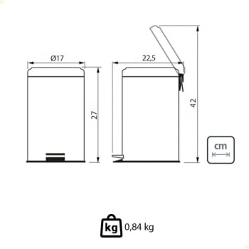 Lixeira com Pedal Tramontina Brasil em Inox Polido e Balde Interno Removível 3 L 94538103
