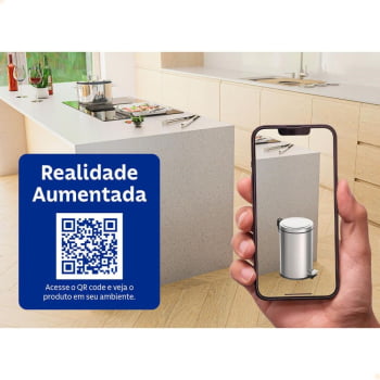 Lixeira com Pedal Tramontina Brasil em Inox Polido e Balde Interno Removível 12 L 94538112