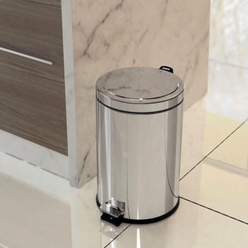 Lixeira com Pedal Tramontina Brasil em Inox Polido e Balde Interno Removível 12 L 94538112