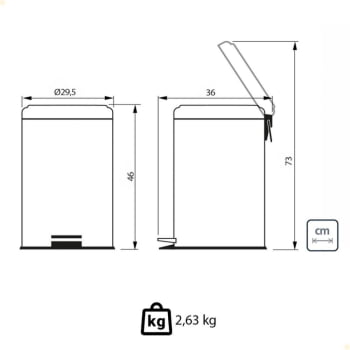 Lixeira com Pedal Tramontina Brasil em Inox Polido e Balde Interno Removível 20 L  94538120