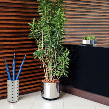 Porta Guarda-Chuva Tramontina Cápsula Dry em Aço Inox com Acabamento Scotch Brite 15 L  94540602