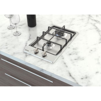 Cooktop à Gás Tramontina Dominó  2GX HE Safestop 30 Inox 2 Queimadores 94700214
