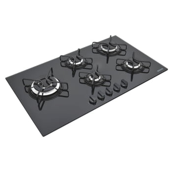 Cooktop a Gás Tramontina Penta Side Plus W 5GG Tri 90  Vidro Preto 5 Queimadores 94709301