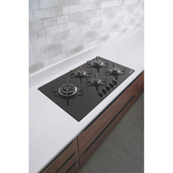 Cooktop a Gás Tramontina Penta Side Plus W 5GG Tri 90  Vidro Preto 5 Queimadores 94709301