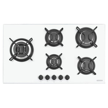 Cooktop a Gás Tramontina  Penta Side Plus W 5GG Tri 90 Vidro Branco 5 Queimadores 94709371