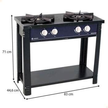 Fogão Industrial Venâncio a Gás Bravo 2 Bocas Azul Esmaltado BR2BAZ 16564