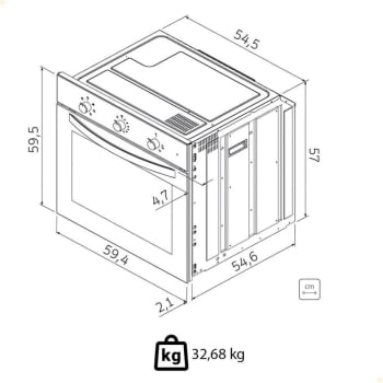 Forno Elétrico de Embutir Tramontina New Glass Cook  B 60 F7 em Vidro Preto 7 Funções 71 L 220V
