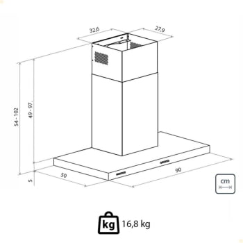 Coifa de Parede Tramontina New Dritta em Aço Inox 90 cm 220V 95800004