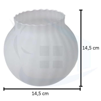 Vidro Cúpula Bola Muller Americana Canelada Fosca BC46