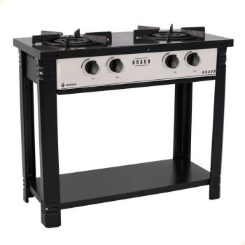 Fogão Industrial Venâncio a Gás Bravo 2 Bocas Cinza Esmaltado BR2B