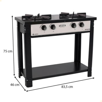 Fogão Industrial Venâncio a Gás Bravo 2 Bocas Cinza Esmaltado BR2B 16556